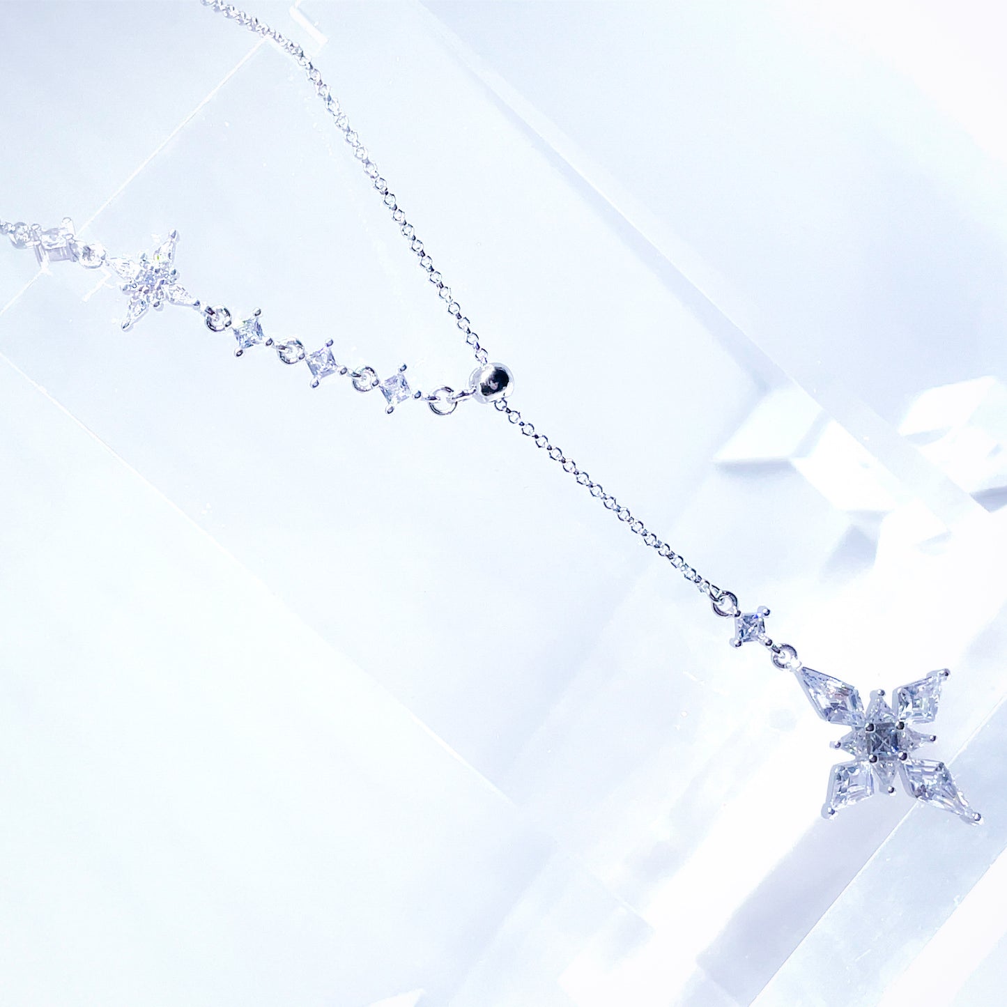 Gothic Cross Lariat Necklace