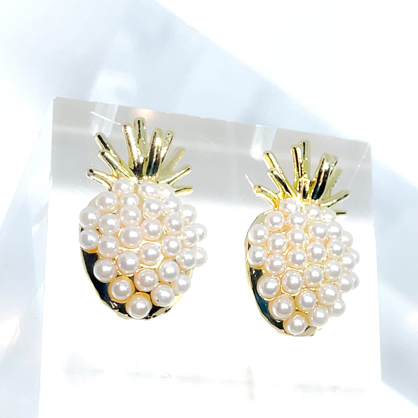 Pearl Pineapple Stud Earrings