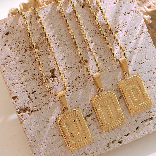 Stainless Steel Initial Necklace