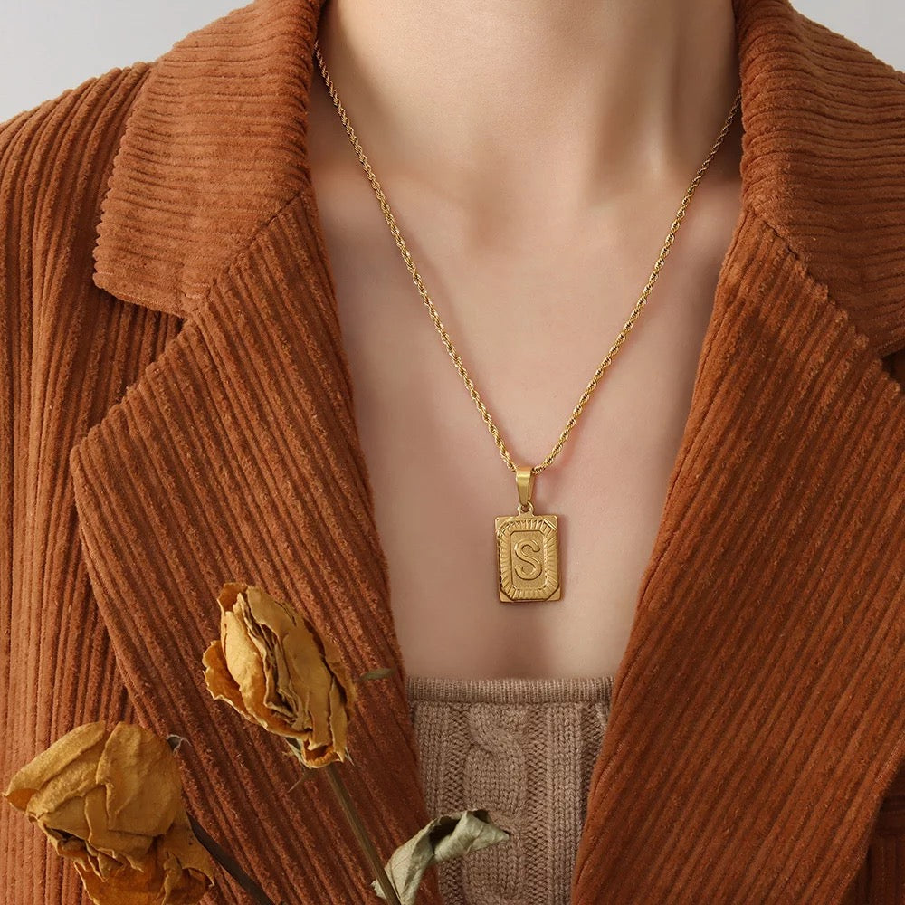 Stainless Steel Initial Necklace