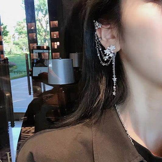 Asymmetrical Starry Sky Ear Cuff Earrings