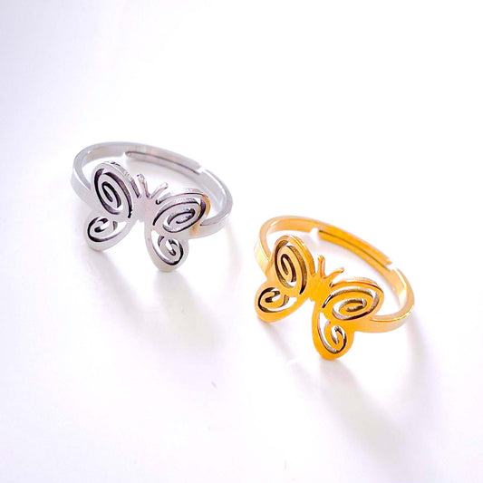 Stainless Steel Butterfly Ring
