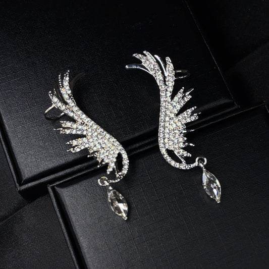 Fly-High Angel Wings Crystal Earrings