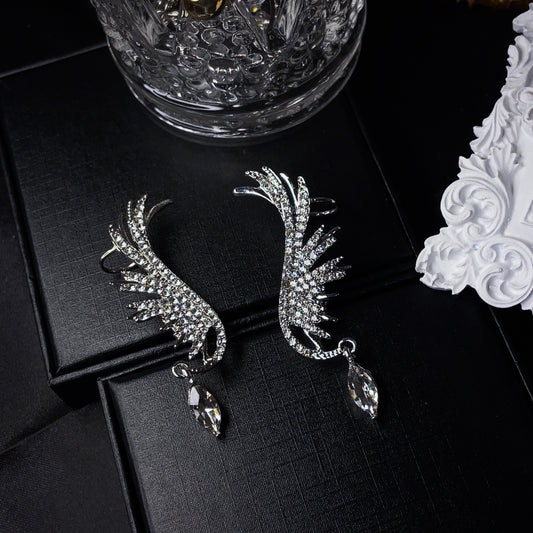 Fly-High Angel Wings Crystal Earrings