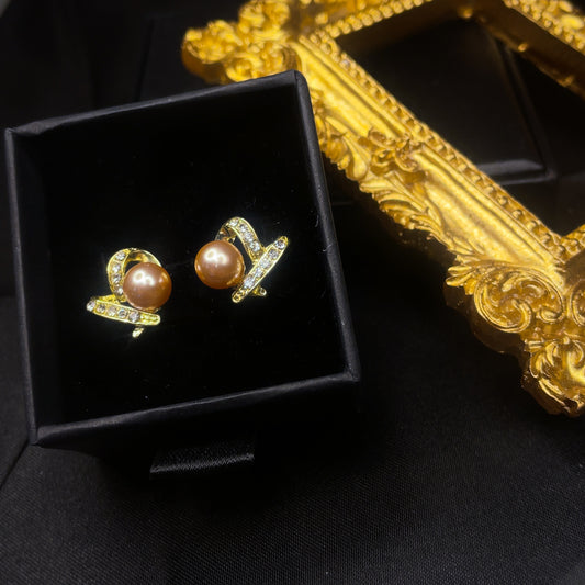 Heart Pearl Studs