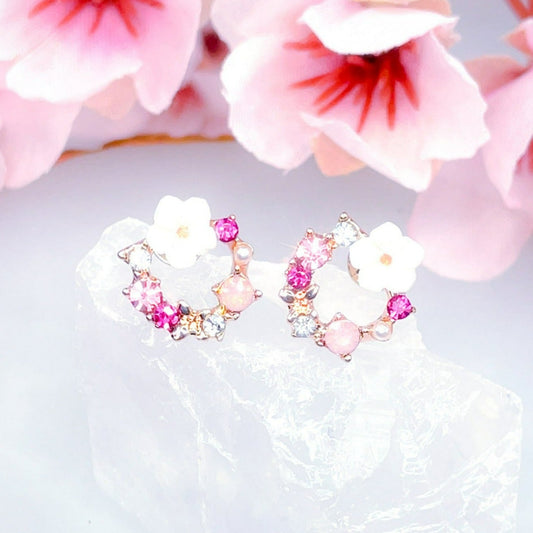 Crystal Flower Wreath Studs