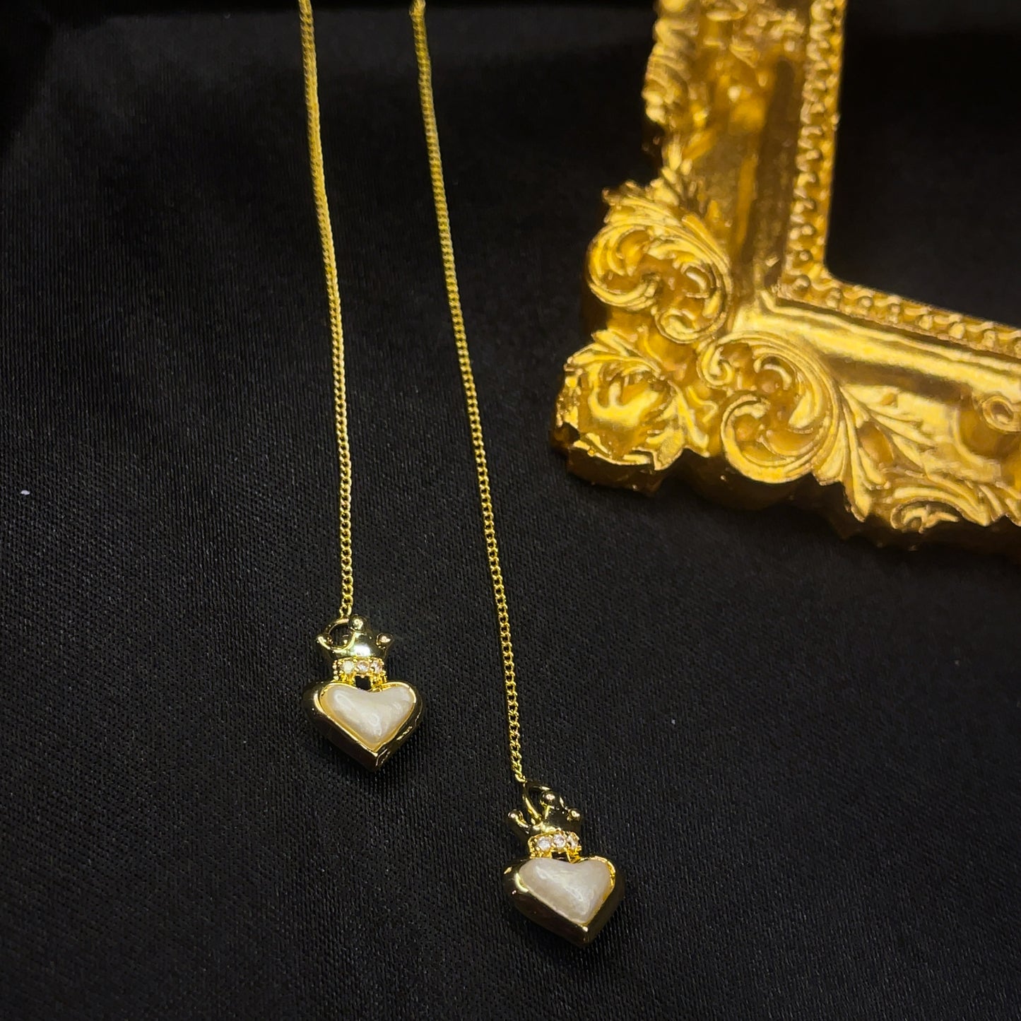 Dainty Pearl Heart Ear Threader