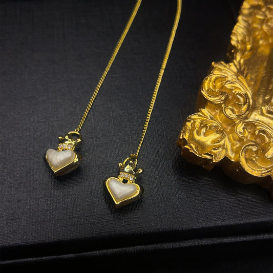 Dainty Pearl Heart Ear Threader