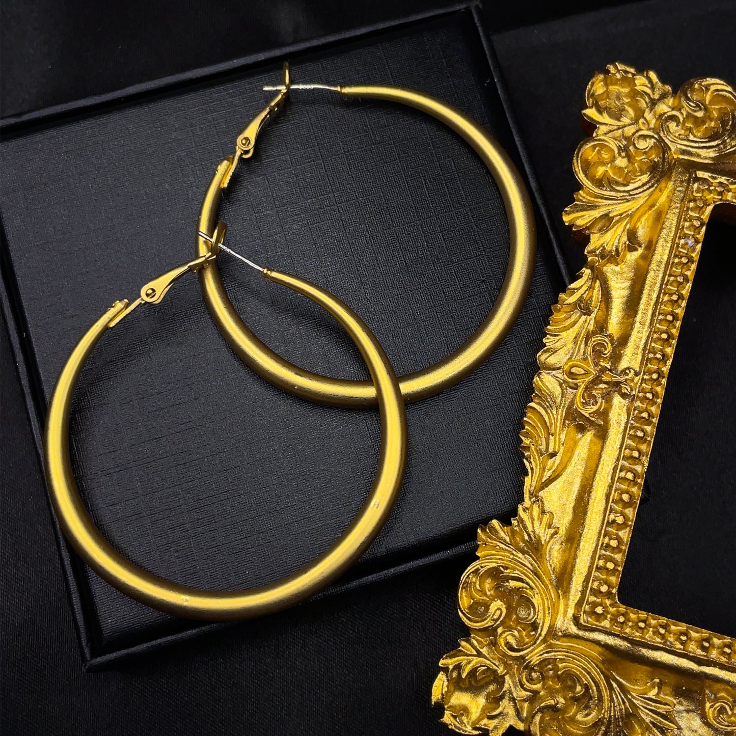 Matte Gold Hoop Earrings
