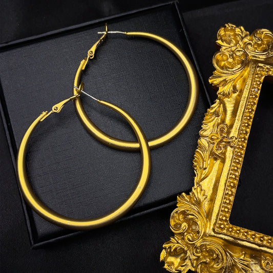 Matte Gold Hoop Earrings