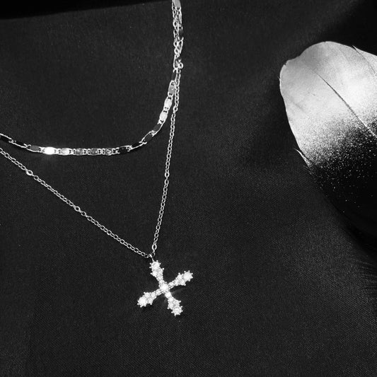 Double Layered Cross Necklace