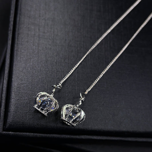 Crown Threader Earrings with Pearl Studs