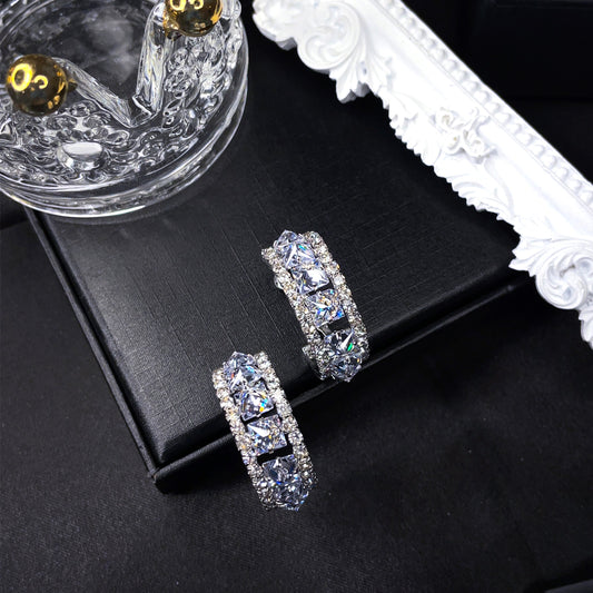 Princess Crystal Hoops Earrings