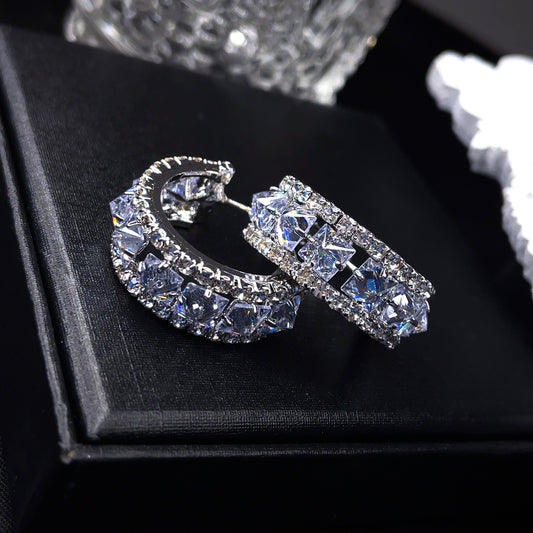 Princess Crystal Hoops Earrings