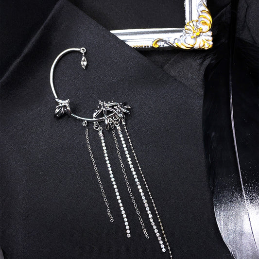Soar High Swallow Crystal Tassel Ear Wrap