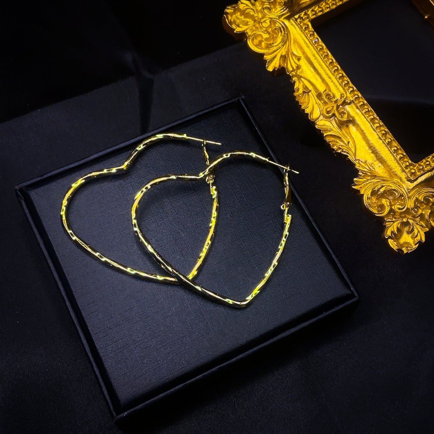 Twisted Heart Hoops Earrings