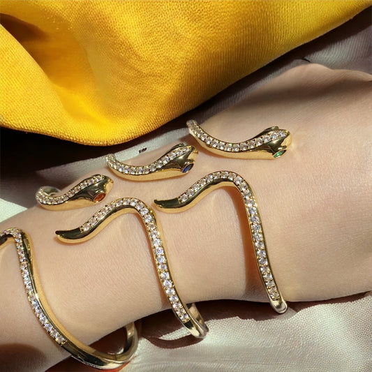 Crystal Snake Bangle Bracelet