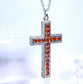 Ruby Red Crystal Cross Necklace