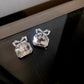 Silver Crystal Bow Studs