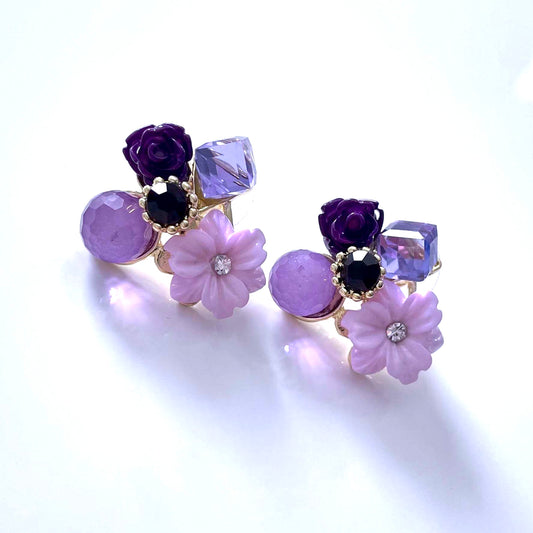 Crystal Lavender Flower Studs