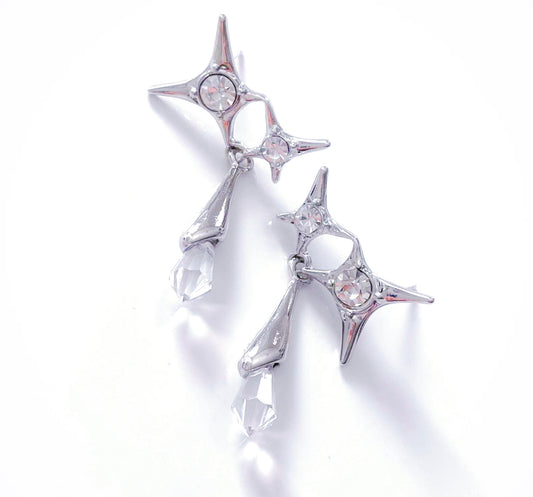 Starry Crystal Lava Drop Earrings