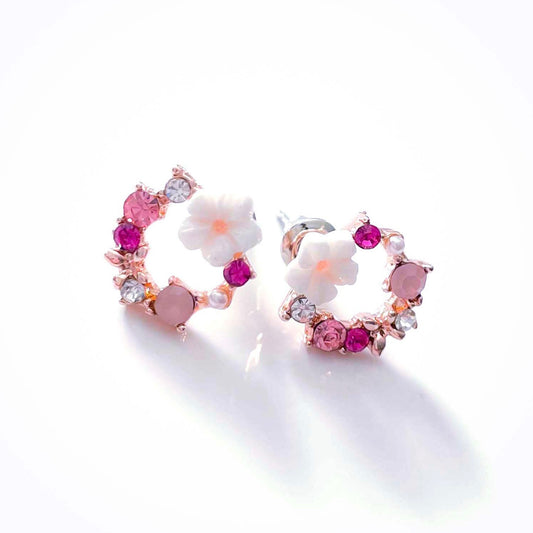 Crystal Flower Wreath Studs