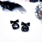 Black Crystal Bow Studs