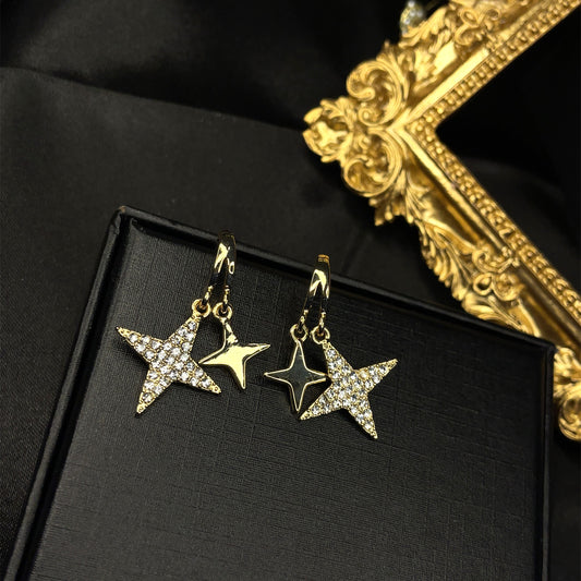 Golden Stars Drop Earrings