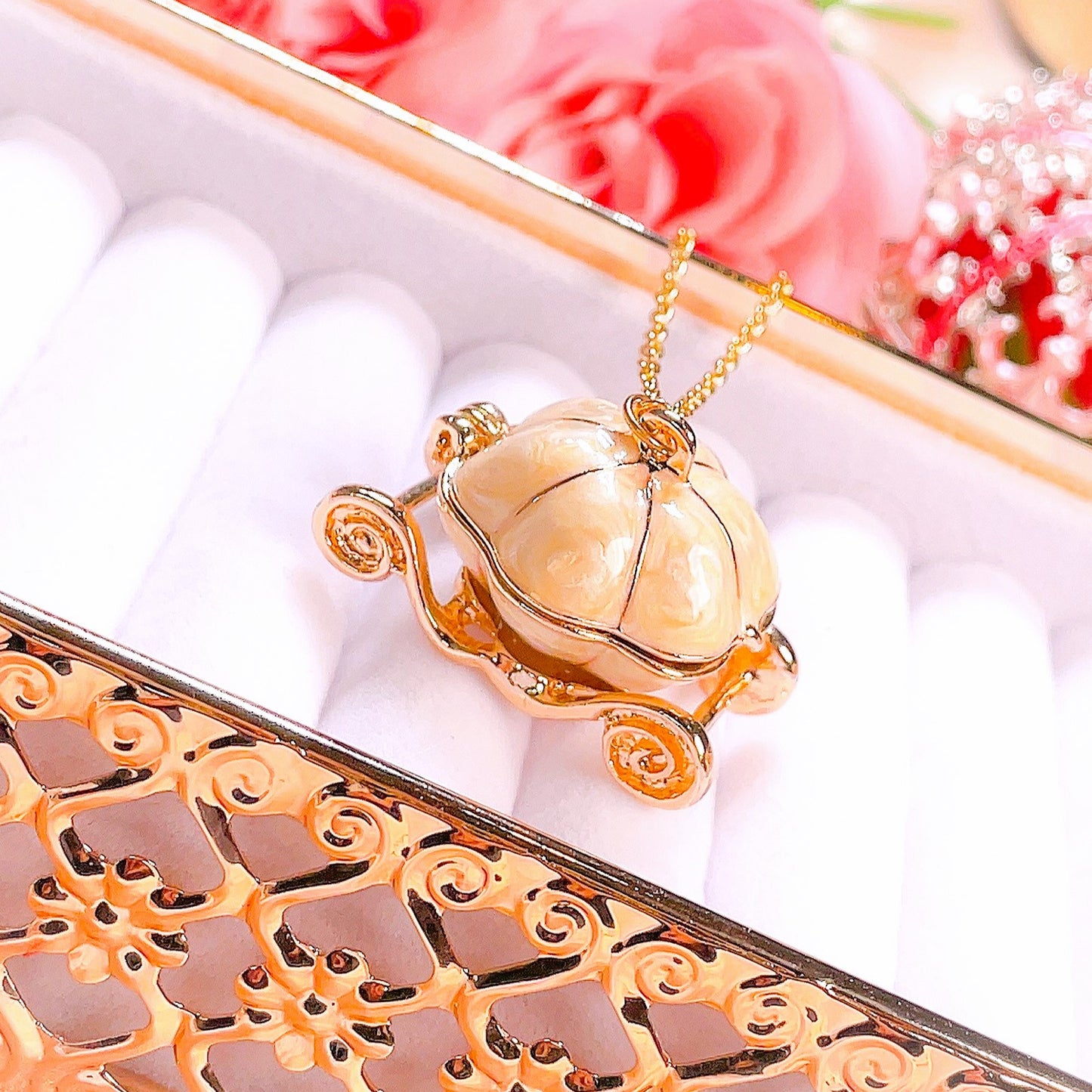 Dream Come True - Pumpkin Carriage Locket Necklace