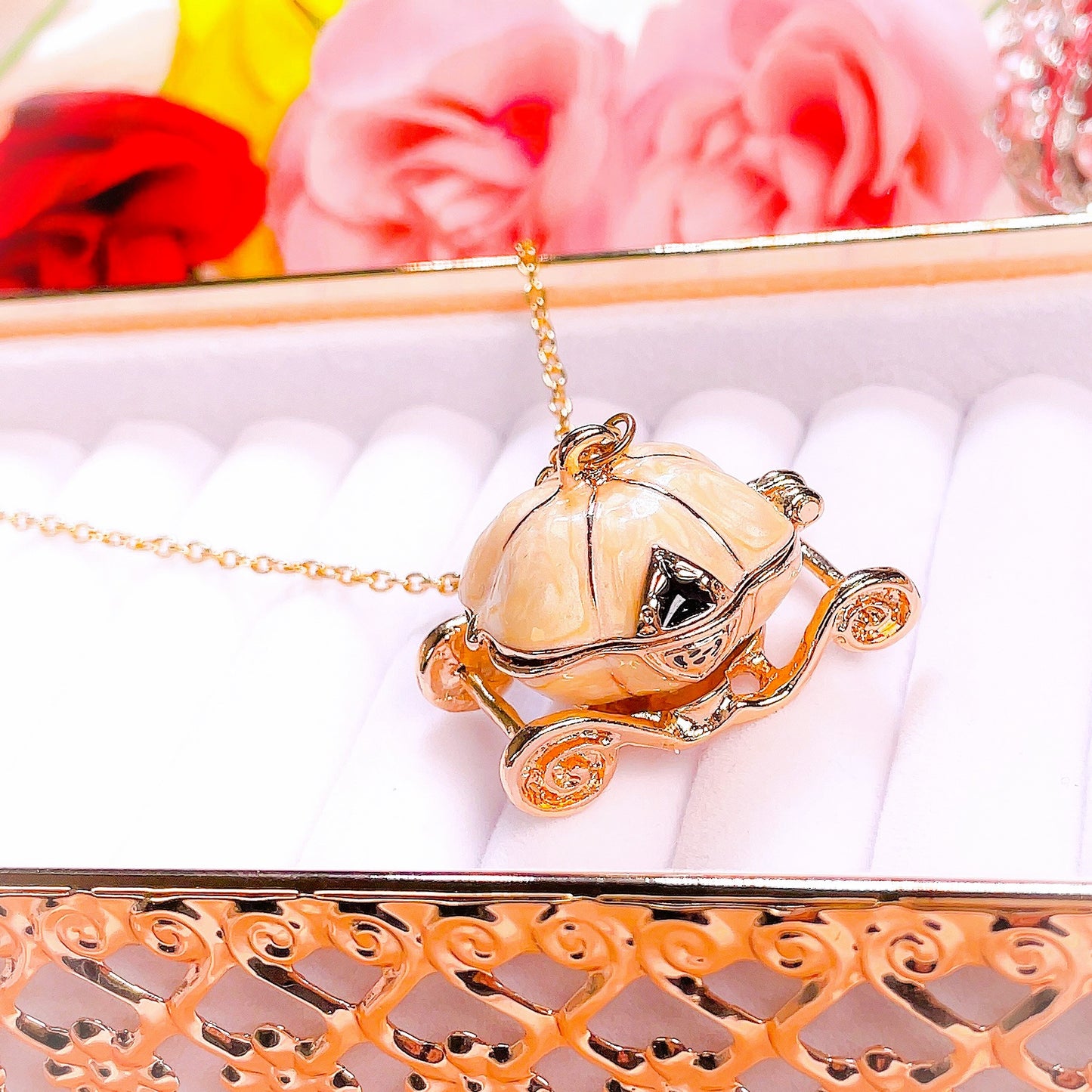 Dream Come True - Pumpkin Carriage Locket Necklace