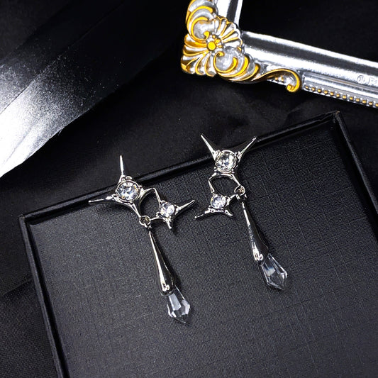 Starry Crystal Lava Drop Earrings