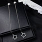 Stars Threader Earrings with Pearl Studs