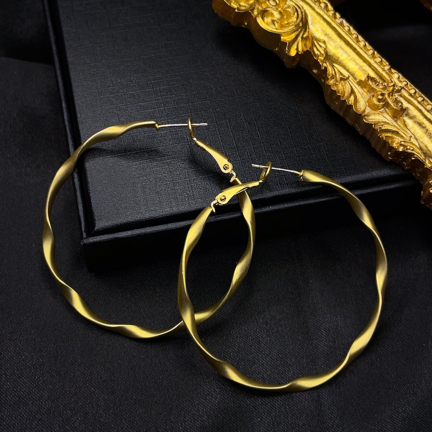 Twisty Gold Hoop Earrings